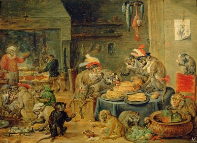 Monkey Banquet, 1810 by David Teniers the Younger